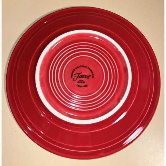 NEW Bright Rainbow 2 FIESTA WARE 7" Salad Bread Dessert Plates Orange & Red - Picture 7 of 10